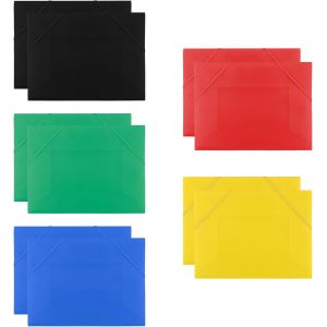 Eryi-Chemise Cartonnée A4,Lot De 10 Pochette Rangement Papier Avec Élastique, Sous Chemise Papier 3 Rabats Pochette Cartonnée Pour Bureau, École, Maison - Neuf