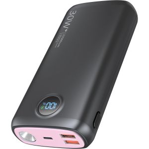 Power Bank,27000 Mah 30w Pd3.0 Qc4.0 4,5 A Charge Rapide,Entrée Et Sortie Usb C Batterie Externe Avec Lampe De Poche Lumineuse De 3w,Écran Led Pour Smartphone,Tablette Et Plus (Rose) - Neuf