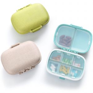 3 Paquet De 8 Compartiments Organisateur De Pilules De Voyage Étanche À L'humidité Petite Boîte À Pilules (Bleu + Vert + Kaki) - Neuf
