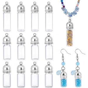 Kal-Pcs 3 Tailles Pendentifs Pour Flacons En Verre 30 42mm Pendentifs À Visser Pour Bouteilles De Souhaits En Verre Pour Boucles D'oreilles Pendentifs Loisirs Créatifs - Neuf