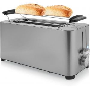 Grille-pain Steel Toaster 2-850 W - Fonctions d&eacute;cong&eacute;lation, annulation, r&eacute;chauffage - Support &agrave; viennoiseries - Neuf