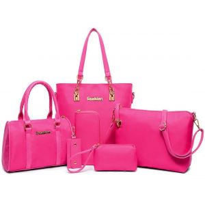 Femmes Nylon 6, la Pi&egrave;ce de l'&Eacute;paule Sac Fourre-tout Sac &agrave; main Embrayages, Sacs &agrave; main porte-Cl&eacute;s de Couleur Rose, Polyvalent et &Eacute;l&eacute;gant - Neuf