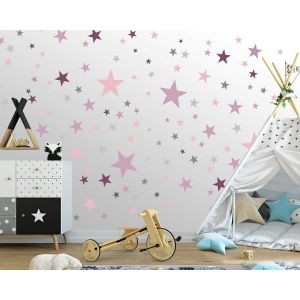 ERYI-50 Stickers Muraux Étoiles Pour La Chambre Des Enfants - Ensemble D'Autocollants Muraux - Bébé Ciel Étoilé À Coller Sur La Décoration Murale Autocollant - Gris - Rose - Violet - Neuf