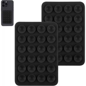 Kalanka-2 Pièces En Silicone Ventouse Téléphone Cas De Montage Ventouses Tasses Forte Adhérence Titulaire Avec Support Mains Libres Non Dérapant Ventouse Téléphone Support Pour Selfies (Noir) - Neuf