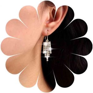 Kal-Boucles D'oreilles Strass&eacute;es Boucles D'oreilles Chandelier Boucles D'oreilles Pendantes Cha&icirc;ne En Cristal Boucles D'oreilles Cha&icirc;ne Tennis Or Bijoux Pour Femmes Et Filles - Neuf
