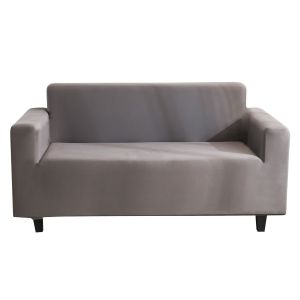 Housse De Canapé Extensible Avec Accoudoirs, 2 Places, 145-185 Cm (Gris) - Neuf