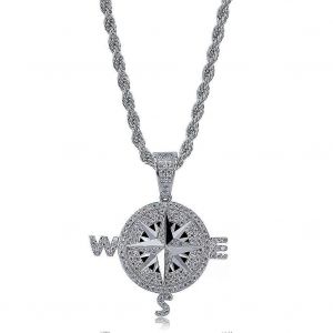 Qualité À La Mode Médaille Collier Pendentif Bateau Pirate Boussole Personnalité Homme Collier Pendentif Hip Hop Bijoux Tendance Bijoux - Neuf
