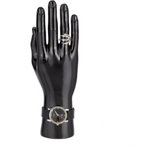 Jlslj-Présentoir De Main De Mannequin Masculin, Présentoir D'anneau De Modèle De Main Présentoir À Gants En Plastique Noir Support À Bracelets Pour La Maison Magasin, 9.2x5.9x25.5 Cm - Neuf