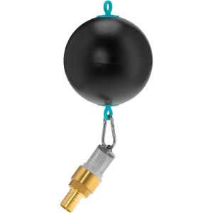 NouvelHorizonstore-Filtre d'aspiration flottant : boule flottante pour pompes immerg&eacute;es avec tuyau de 25 mm de diam&egrave;tre, connexion en laiton, clapet anti-retour et collier de serrage (1417-20) - Neuf