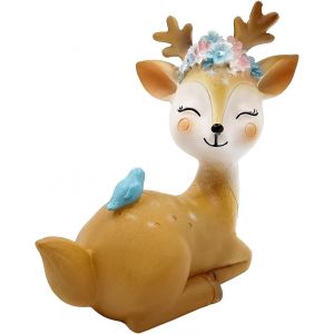 Figurine de renne, mignon mini cerf en résine, figurines de cerf en résine 3D, ornements décoratifs, figurines d'animaux, accessoire de décoration de jardin - Neuf