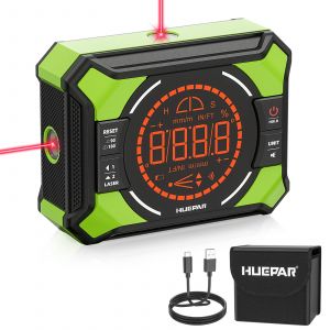 Huepar Jauge d'angle numérique AG2L 3-1N-1 Jauge d'angle numérique magnétique avec inclinomètre de niveau laser pour décorations travail du bois -AG2L - Neuf
