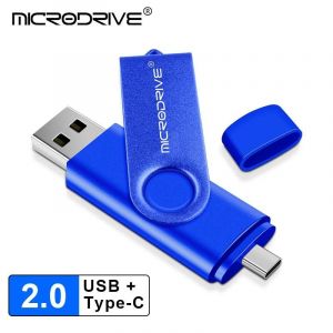 KALPZ-Clé Usb 2 En 1 En Métal Otg De Type C, Support À Mémoire De 4 Go, 8 Go, 32 Go, 64 Go, 128 Go, 128 Go,128 Go,Bleu - Neuf