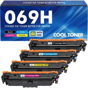 069H 069 Cartouche De Toner Compatible Pour Canon I Sensys Mf752Cdw 069H 069 Imageclass Mf751Cdw Mf753Cdw Mf752Cdw Mf756Cx Lbp673Cdw Lbp674Cx (Noir Cyan Jaune Magenta,4-Packs) - Neuf