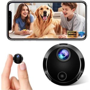 KALANKA-Mini Camera Espion sans Fil, Micro Camera Surveillance Wifi Interieur/Exterieur sans Fil Discrete, Vision Nocturne et D&eacute;tection de Mouvement, 1080P Petit Cachee Camera Espion Bebe Maison Chat - Neuf