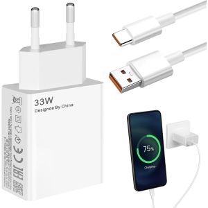 Chargeur 33W, Usb C Chargeur Rapide Avec C&acirc;ble Usb C De 2M Pour Xiaomi Redmi Note 13/12/11/11S/9/10/11 Pro/12 Pro/13 Pro,Xiao[J112] - Neuf