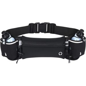 Jexnovashop-Ceinture De Course &Agrave; Pied, Pochette &Eacute;tanche Pour T&eacute;l&eacute;phone Portable, Ceinture Running R&eacute;fl&eacute;chissante Avec Bouteille D'eau Pour Le Jogging Et Les Activit&eacute;s De Plein Air, Noir - Neuf