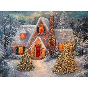 Kit De Peinture Diamant 5d Do-It-Yourself (40 X 30 Cm), De La Broderie Pleine De Strass En Cristal, Loisirs Créatifs, Décoration Murale, Cadeau De Noël, Bonhomme De Neige - Neuf