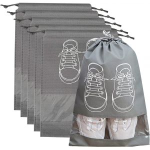 Lot De 5 Grands Sacs De Rangement Pour Chaussures, Anti-Poussière, Avec Cordon De Serrage Et Fente Transparente, Organisateurs D'emballage Portables Pour Un Usage Quotidien Et Les Voyages - Neuf