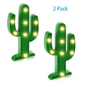Pack De 2 Cactus Lumière De Nuit De Led Pour La Chambre Des Enfants, À L'intérieur De L'éclairage Décoratif, Idéal Pour Chambre D'enfants, Salle De Séjour Ou De La Partie - Neuf