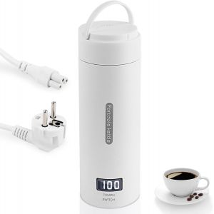 380Ml Bouilloire Electrique Portable,Tasse À Eau Électrique,Mug De Voyage Chauffant,Avec Réglage De La Température, Bouilloire En Acier Inoxydable,220 V,Plusieurs Régulations De Température - Neuf