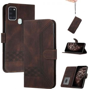 Kal-Store Handyhülle Für Samsung Galaxy S21/S30,Tpu Klapphülle Schutzhülle Für,Lederhülle Mit Standfunktion Und Kartenfach-Braun - Neuf