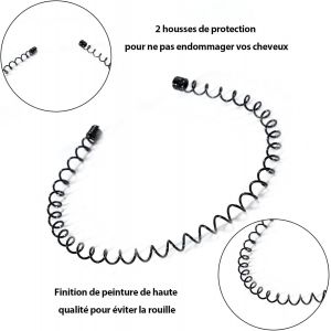 Tzf-Serre Tête Cheveux Homme Femme + Élastique Cheveux Noir ¿ 20 Pièces Accessoires Cheveux| Serre Tête Homme Invisible Ajustable, Chouchou Cheveux Fille Résistants Pour Toutes Coiffures - Neuf