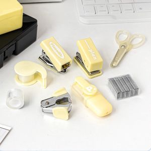 Coffret d'outils portable avec agrafeuse et perforatrice - Jaune, 10,6 x 8,9 x 2,8 cm - Neuf
