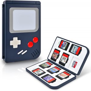 Kal-Étui Pour Cartes De Jeu Pour Switch Et Switch Lite Switch Oled, Rangement Switch Pour Cartes De Jeu Switch Design Rétro Avec 10 Cartes De Jeu Et 10 Cartes Micro Sd,Noir - Neuf