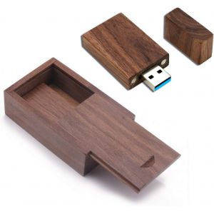 Clé USB 64 Go en Bois USB3.0,Clé USB 64GB Clef USB Gig Stick 64 Go USB 3.0 Ideal comme Cadeau d'anniversaire/Mariage/pour Client (avec Boîte-Cadeau en Bois) - Neuf
