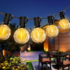 AIOU-Guirlande Lumineuse Extérieure 15M,Guirlande Guinguette Avec 25+3 Led Ampoules,Ip44 Imperméable,Guirlande Lumière Décoration Pour Patio,Balcon,Jardin,Pergola,Noël,Intérieur - Neuf