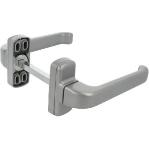 Set De Poignées De Porte D'Intérieur Avec Rosace | Pognée Modèle Epsilon | 132 X 70 Mm | Élégant Et Simple | Taille Du Carré 8 Mm | Poignée Ergonomique | Aluminium Argenté - Neuf