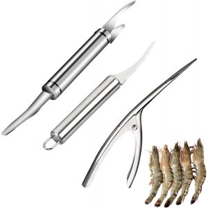 Oayew-3 Pcs,5 In 1 Multifunctional Shrimp Like Fish Maw Knife,Shrimp Line Knife,Crevettes Couteau,&Eacute;plucheur De Crevettes,Couteau &Agrave; Coquille De Crevettes,Outil De Nettoyage De Crevettes - Neuf