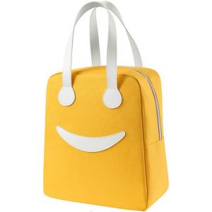 Mini sac &agrave; d&eacute;jeuner isotherme - Sac de rangement de plein air/pique-nique mignon - Sac &agrave; glace portable - 1 pi&egrave;ce (L, jaune) - Neuf