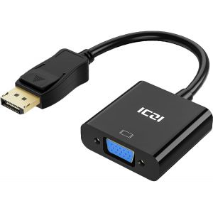 Adaptateur Displayport Vers Vga 1080P,Convertisseur Dp Mâle Vers Vga Femelle Full Hd Noir Pour Pc,Tv,Ecran,Projecteur[Z1066] - Neuf