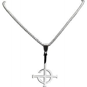 Kal-Cha&icirc;ne En Forme De Croix Fant&ocirc;me Pour Homme, Cha&icirc;ne En Argent, Destiny's Gate Ghosts, Collier Punk Cross Ghos, Collier Gothique, Collier Invers&eacute; En Satan, Collier En Fer, Croix Pour Femme - Neuf