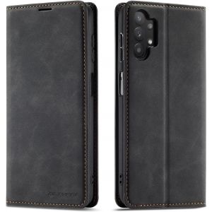 JGD-Etui pour Samsung Galaxy A32 5G, Housse en Cuir Premium PU Portefeuille Conque, [Fentes pour Cartes] [Fermoir Magn&eacute;tique] [Stand Fonction] Flip Coque pour Samsung Galaxy A32 5G 6.5'' - Noir - Neuf