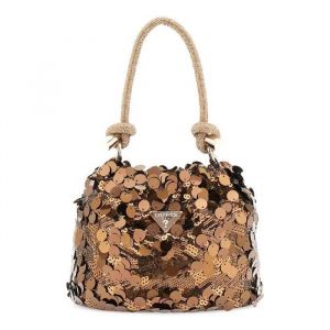 GUESS Sac de soir&eacute;e bronze pour femme - Holiday Shine Pochette Mini Bronze 327374 - Neuf