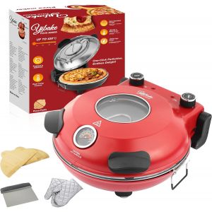 Four &agrave; pizza &eacute;lectrique 420&deg;C avec pierre c&eacute;ramique 12"" rouge - Neuf