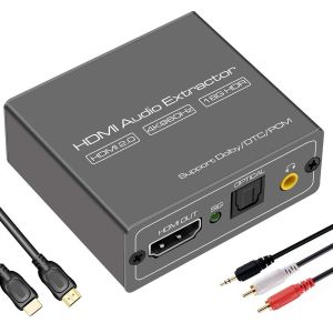 Hdmi Audio Extractor 4K60Hz Extracteur Optique Avec Sortie Audio 3.5Mm Compatible Hdmi 2.0 Hdr10 Bande Passante 18Gpb Digital Dts Pcm - Neuf
