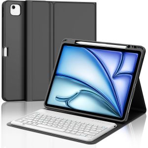 ChenQuanSarl-Coque Clavier Pour Ipad Air 13 Pouces M3/M2 2025/2024,Azerty Français Clavier Bluetooth Détachable Avec Fente Pour Stylo Pour Ipad Air 13"",Noir - Neuf