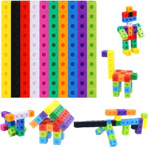 KAAQL-Cubes De Liaison Mathématique,Ensemble De 100 Cubes Mathématiques Manipulables Pour Connecter Et Compter,Jouet Éducatif Pour La Maternelle,Le Jardin D'Enfants,L'Enseignement À Domicile - Neuf