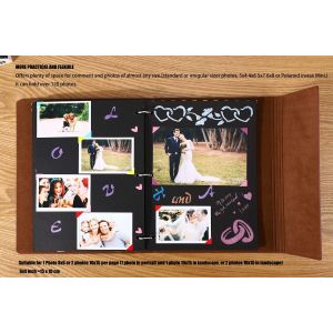 Tianyi-Album Photo Scrapbooking Mariage, Pages Noires, Diy Livre D'or Anniversaire Vintage, Scrapbook Voyage Adhesif Cuir, Album Souvenir Pour Couple Maman, Idees Cadeau St Valentin, Amour - Neuf