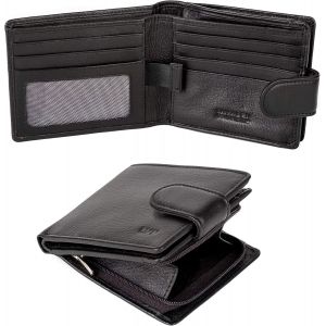 CAUC-Portefeuille Homme Cuir Veritable - Portefeuilles et Portecarte avec Blocage RFID- Porte Monnaie Homme - Grande Capacite Poche &agrave; Glissi&egrave;re Pi&egrave;ces de Monnaie u2013 Porte Carte Bancaire. - Neuf