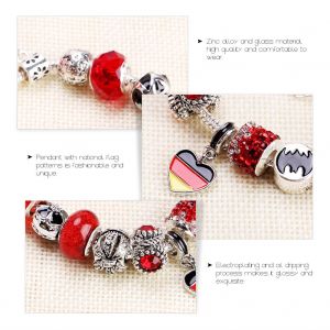 Bracelet En Alliage De Zinc Pour Homme Et Femme Avec Pendentif Drapeau Allemand (18 Cm) - Neuf