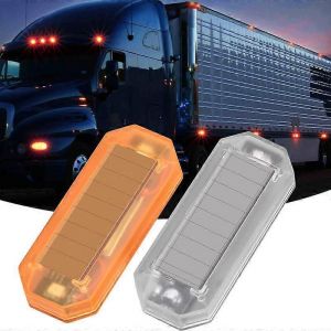 1pc Camion Fausse Lumière De Sécurité Lumière D'avertissement À Énergie Solaire Lampe D'alarme Antivol Sans Fil Anti-Collision Arrière Clignotant - Neuf
