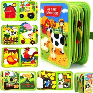 ChenQuanSarl-Busy Board Montessori Jouet Ferme Occup&eacute; Busy Board Feutre Jouets De Motricit&eacute; Pour Voyage Voiture Avion Quiet Book Montessori Pour 1 2 3 4 Ans Jeunes Enfants Jouets &Eacute;ducatifs - Neuf