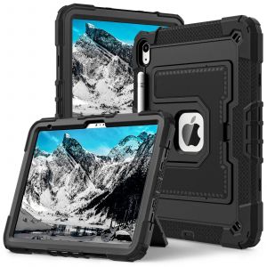 Coque Blindée Lourde Pour Enfants,Pour Ipad A16 11/10e Génération Air 7 6 5 4 M3 M2 Air11/13 Pouces Mini7/6 7/8/9e,Fonction Antichoc,Nouvelle Collection 2025.Blackblack.Ipad 10th 10.9 2022 - Neuf