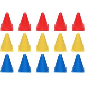 Acdsgd-C&ocirc;nes D'entra&icirc;nement, 15 Pi&egrave;ces Marqueur C&ocirc;ne Football, C&ocirc;nes De Signalisation 18cm, C&ocirc;nes D'entra&icirc;nement De Football, Cone De Signalisation Plastique, Pour Sports, Jeux, Barri&egrave;res De Football - Neuf
