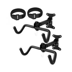 Support Mural Pour V&eacute;lo Lot De 2 Rangement Garage Pliable Et R&eacute;glable En Acier Crochet Mural Vtt Et Route Charge Max 25kg - Neuf