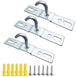 Lot De 3 Crochets De Plafond 95 Mm, Plaque De Base Pour Luminaire, Support Pour Lustre, Vis De Fixation, Fer Galvanis&eacute; Robuste, Compatible Avec Lampes Ikea Europ&eacute;ennes, Ventilateurs De Plafond Et Supports D&eacute;coratifs Pour Paniers &Agrave; Fleurs. - Neuf